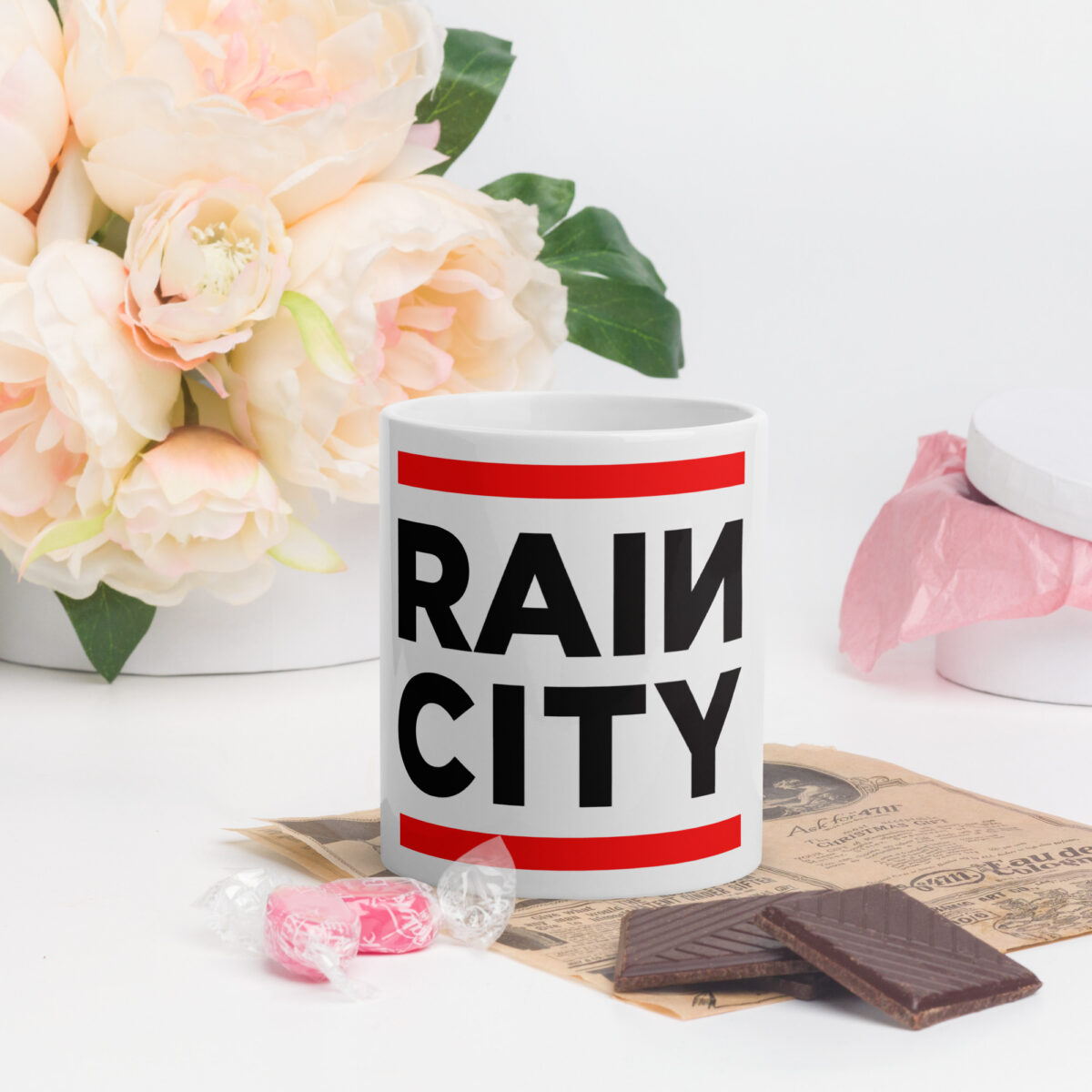 RainCity White Glossy Mug